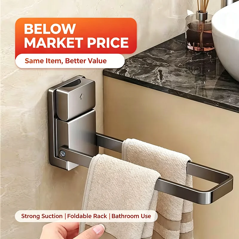 Foldable Suction Cup Towel Rack Space-Saving Rack Compact Design Damage-Free Removal Easy Installation Moisture-Resistant 1PC
Foldable Suction Cup Towel Rack Space-Saving Rack Compact Design Damage-Free Removal Easy Installation Moisture-Resistant 1PC