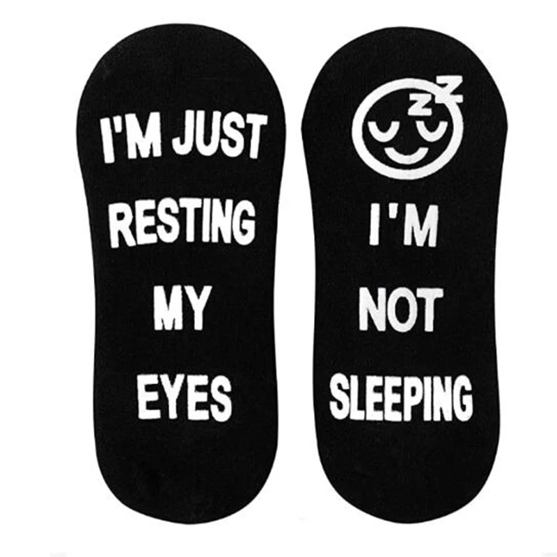 Забавные хлопковые носки с надписью «I M Not Sleep I M», «просто отдыхающие мои глаза», с принтом, для парня, девушки, День святого Валентина
Забавные хлопковые носки с надписью «I M Not Sleep I M», «просто отдыхающие мои глаза», с принтом, для парня, девушки, День святого Валентина