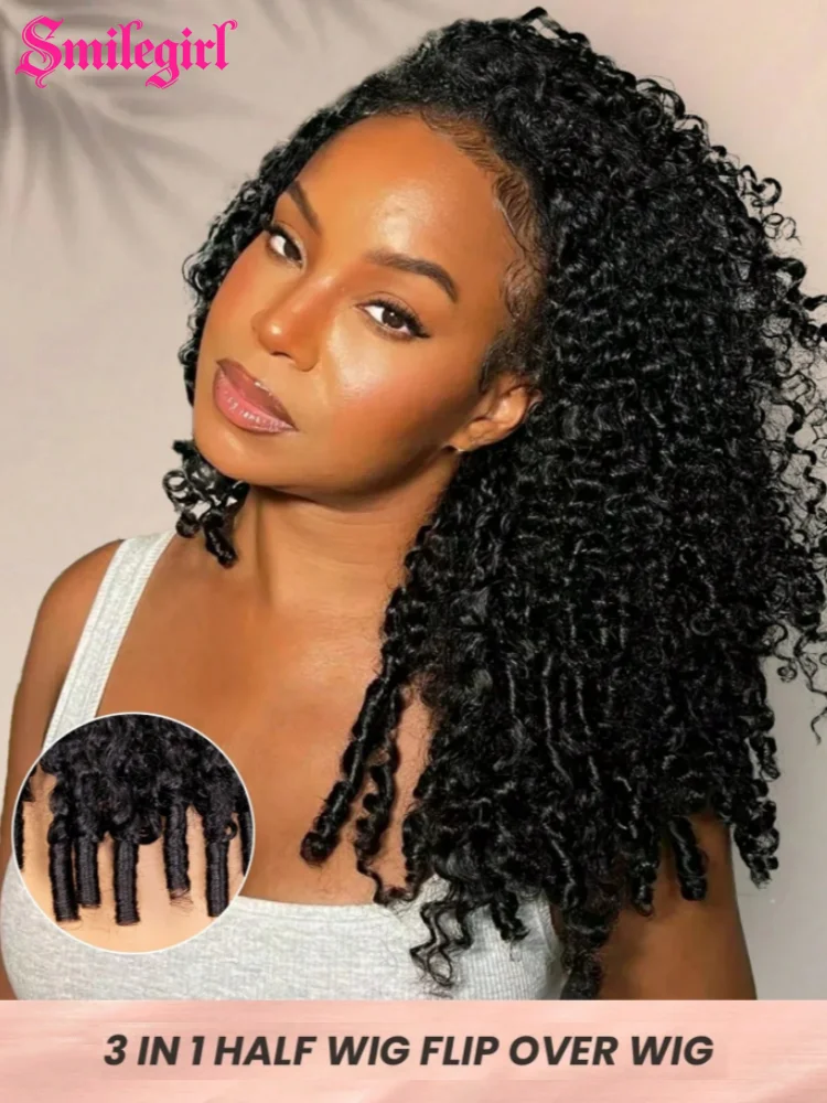 Burmese Curly Half Wig Human Hair 200 Density 3 In 1 Seamless Flip Over Half Wigs Human Hair Glueless Drawstring Headband Wig For Women
Burmese Curly Half Wig Human Hair 200 Density 3 In 1 Seamless Flip Over Half Wigs Human Hair Glueless Drawstring Headband Wig For Women