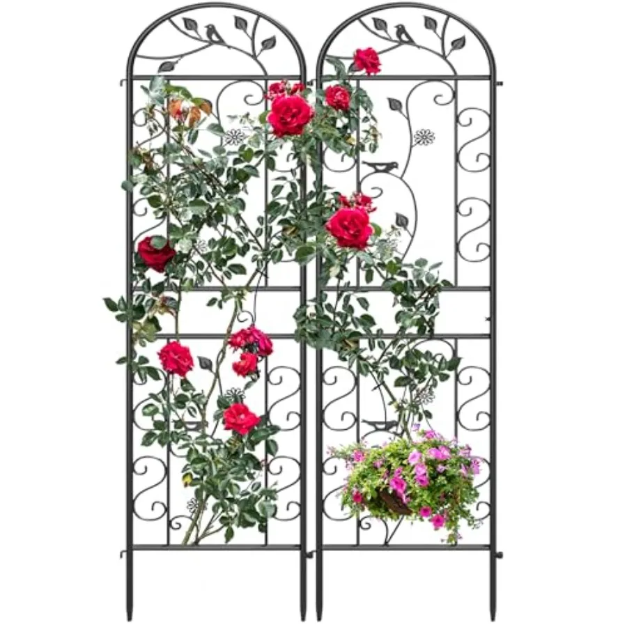 Garden trellis for climbing plants roses vegetables vines cucumbers; black metal coated rustproof; 87x20in; daisy bird design;
Garden trellis for climbing plants roses vegetables vines cucumbers; black metal coated rustproof; 87x20in; daisy bird design;