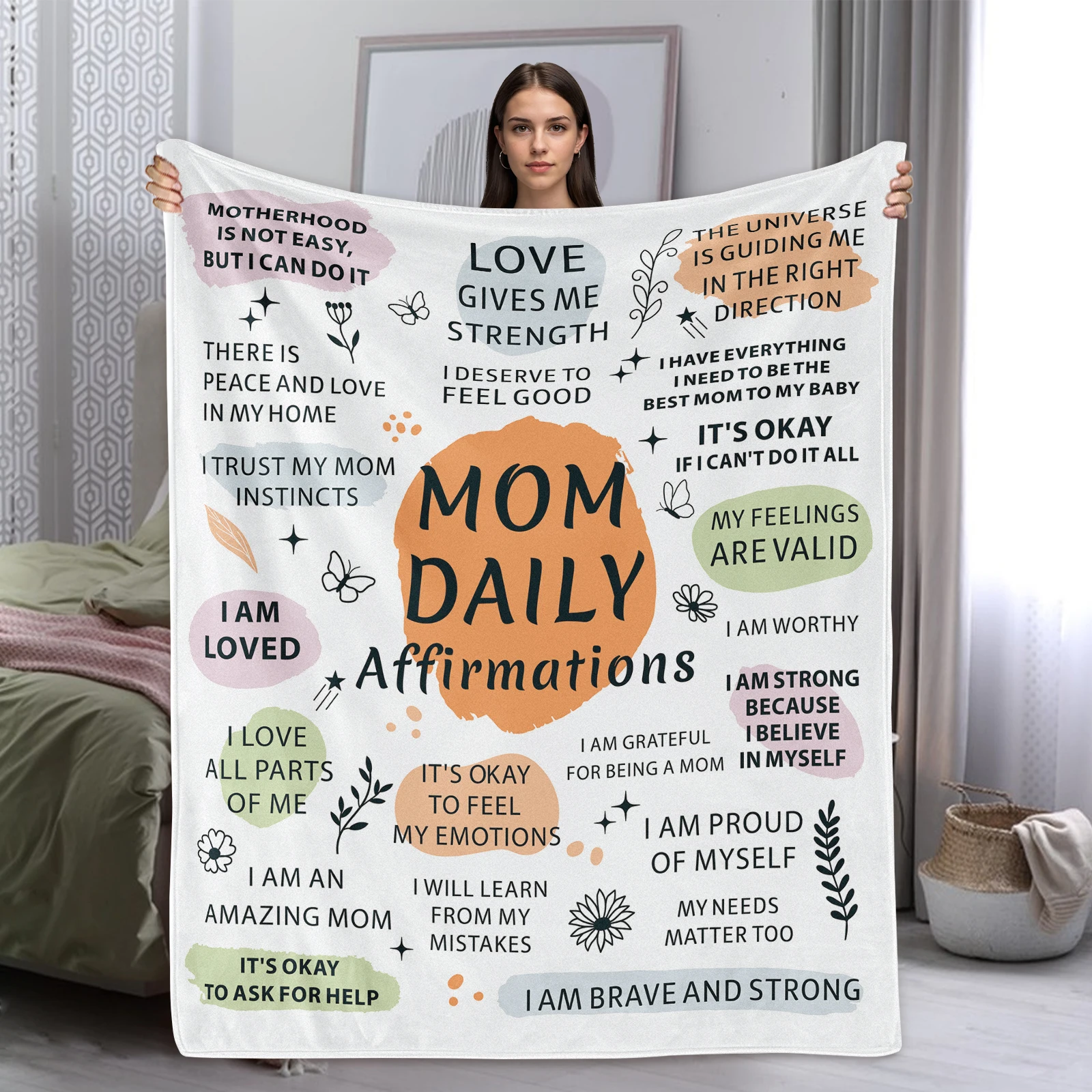 Flannel blanket featuring plant and flower designs with encouraging words for mom celebrating family love and support
Flannel blanket featuring plant and flower designs with encouraging words for mom celebrating family love and support
