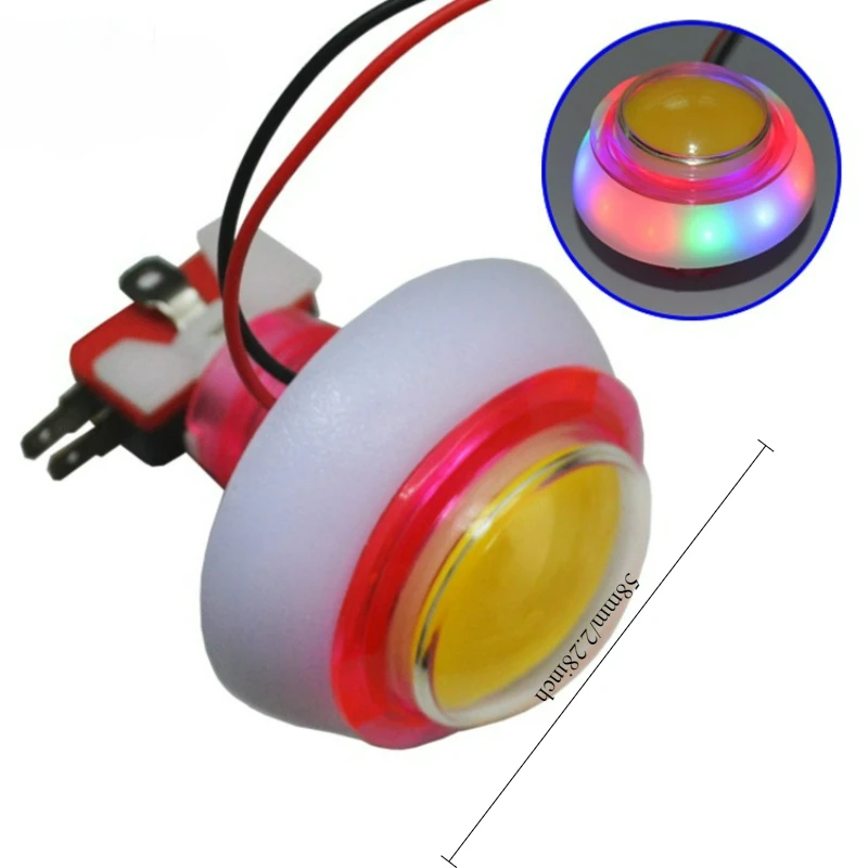 Colorful 58mm Illuminated Push Button Switch Rainbow LED for Arcade Game Machine Coin Operated Games
Colorful 58mm Illuminated Push Button Switch Rainbow LED for Arcade Game Machine Coin Operated Games