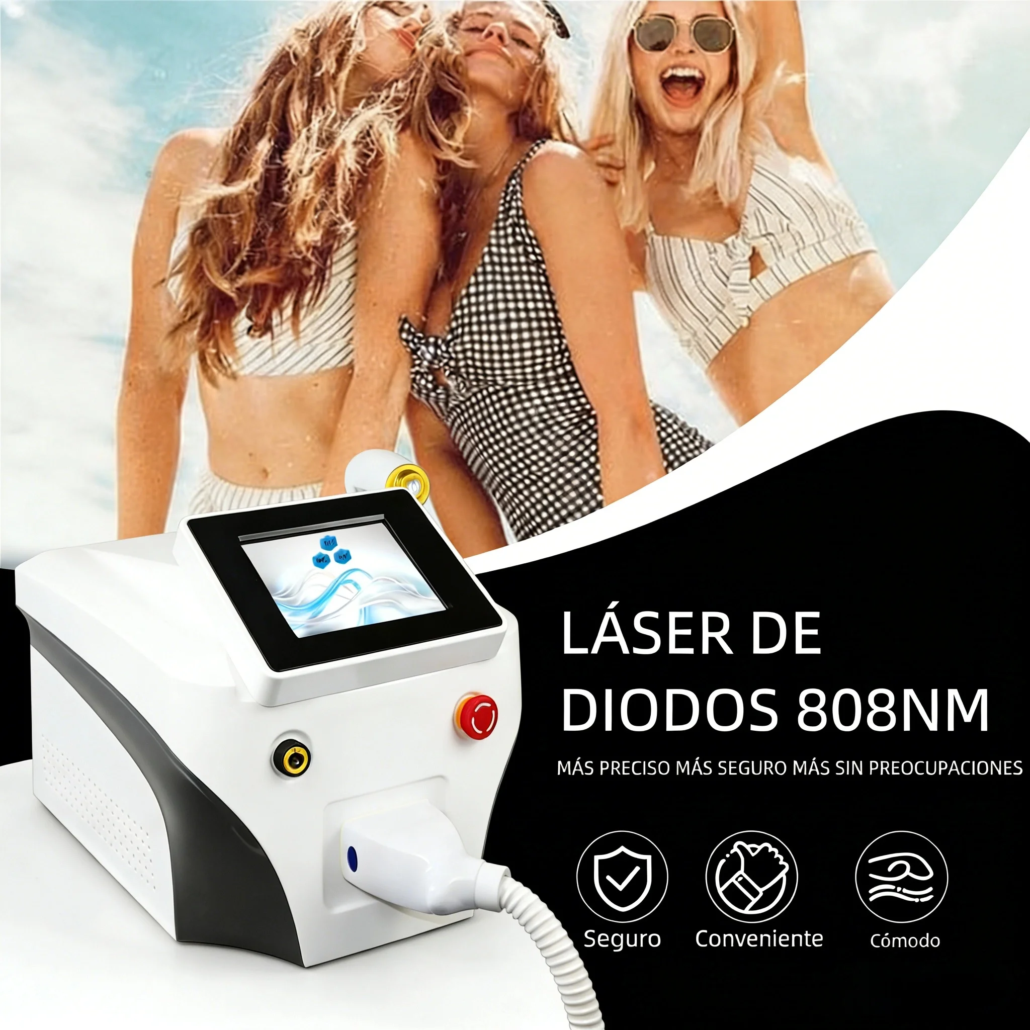 4 Wavelengths Diode Laser Hair Removal Machine 755/808/940/1064NM Painless Epilation for Face And Body with Cooling Head
4 Wavelengths Diode Laser Hair Removal Machine 755/808/940/1064NM Painless Epilation for Face And Body with Cooling Head