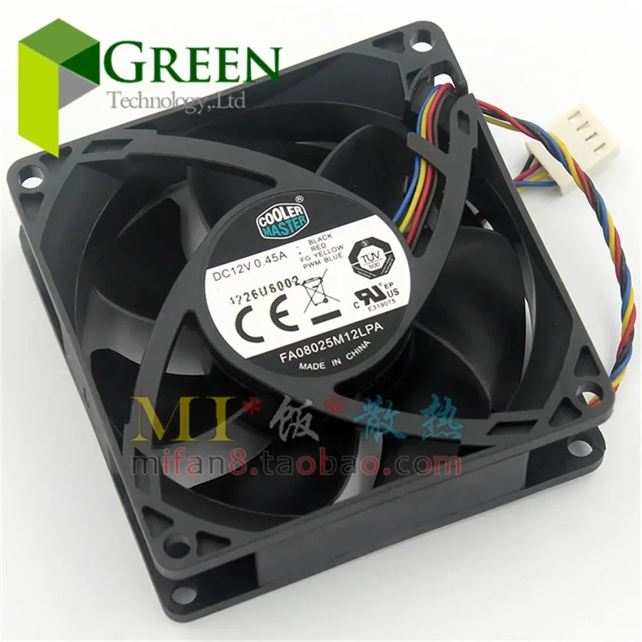 5pcs The original Cooler Master FA08025M12LPA 8025 80MM 8cm Computer case CPU Cooling fan 12V 0.45A fan with PWM 4pin
5pcs The original Cooler Master FA08025M12LPA 8025 80MM 8cm Computer case CPU Cooling fan 12V 0.45A fan with PWM 4pin