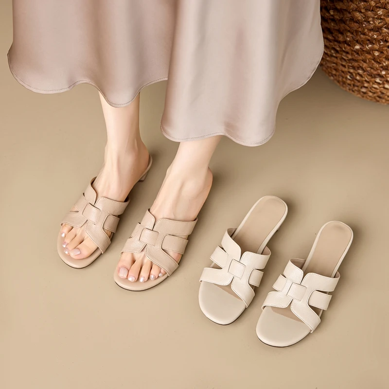 Women's new summer leather cowhide woven round toe open toe comfortable mid heel fashion fish mouth shoes slippers
Women's new summer leather cowhide woven round toe open toe comfortable mid heel fashion fish mouth shoes slippers