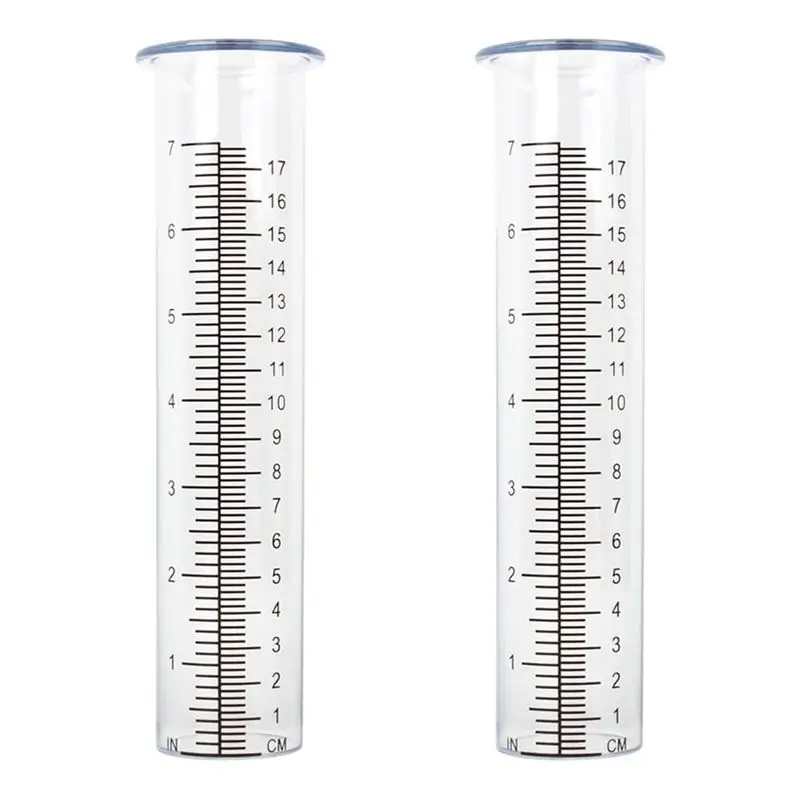 AEE2-2Pcs Plastic Rain Gauge Replacement Tube With 7 Inch Capacity Rain Water Gauge For Garden Yard Outdoor
