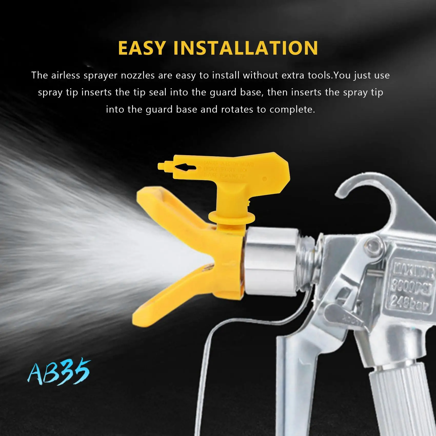 AB35-Reversible Airless Spray Tips Airless Paint Spray Tips Sprayer Nozzle Spraying Machine Parts
AB35-Reversible Airless Spray Tips Airless Paint Spray Tips Sprayer Nozzle Spraying Machine Parts