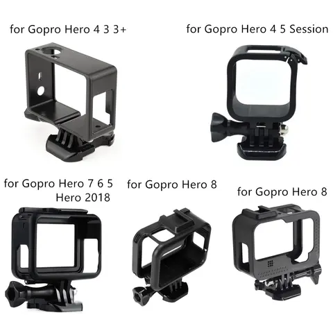 Accesorios de montaje, marco protector, caja de carcasa de videocámara para GoPro Hero 11 10 9 8 7 6 5 4 3 3 + Cámara de acción 4 5 sesiones