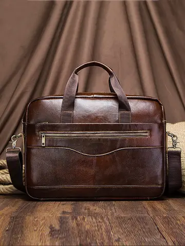 Genuine Leahther Men Briefcase Portable Office Handbag for Laptop Bag High Quality Business Messenger Shoulder Bags Travelling