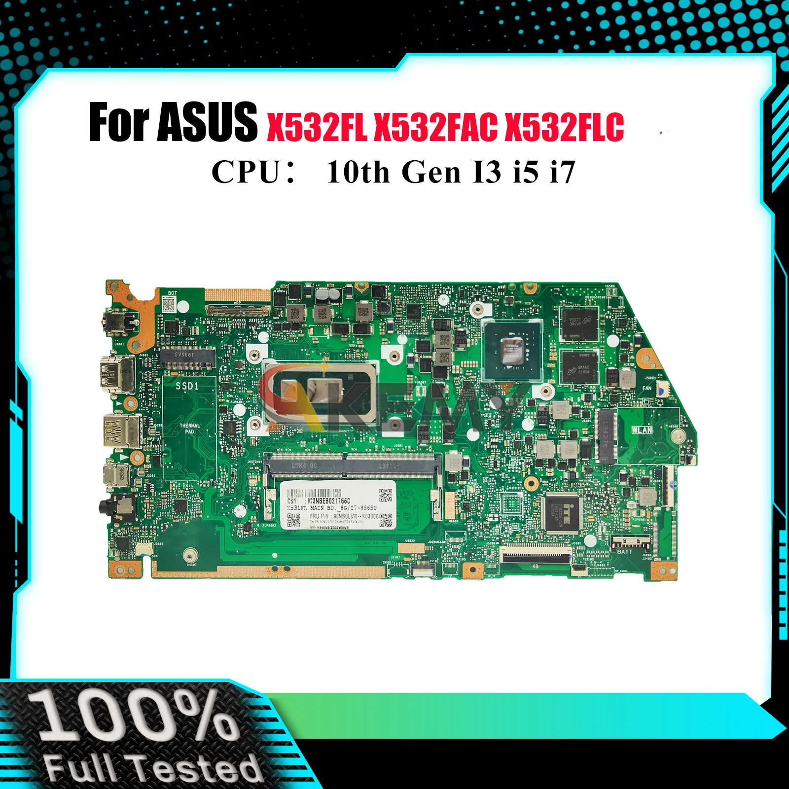X532FL Laptop Motherboard For ASUS S5500F X532F V532F K531F S532F K532F X532FAC V531F X532FLC S531F Mainboard 10th Gen I3 i5 i7
X532FL Laptop Motherboard For ASUS S5500F X532F V532F K531F S532F K532F X532FAC V531F X532FLC S531F Mainboard 10th Gen I3 i5 i7