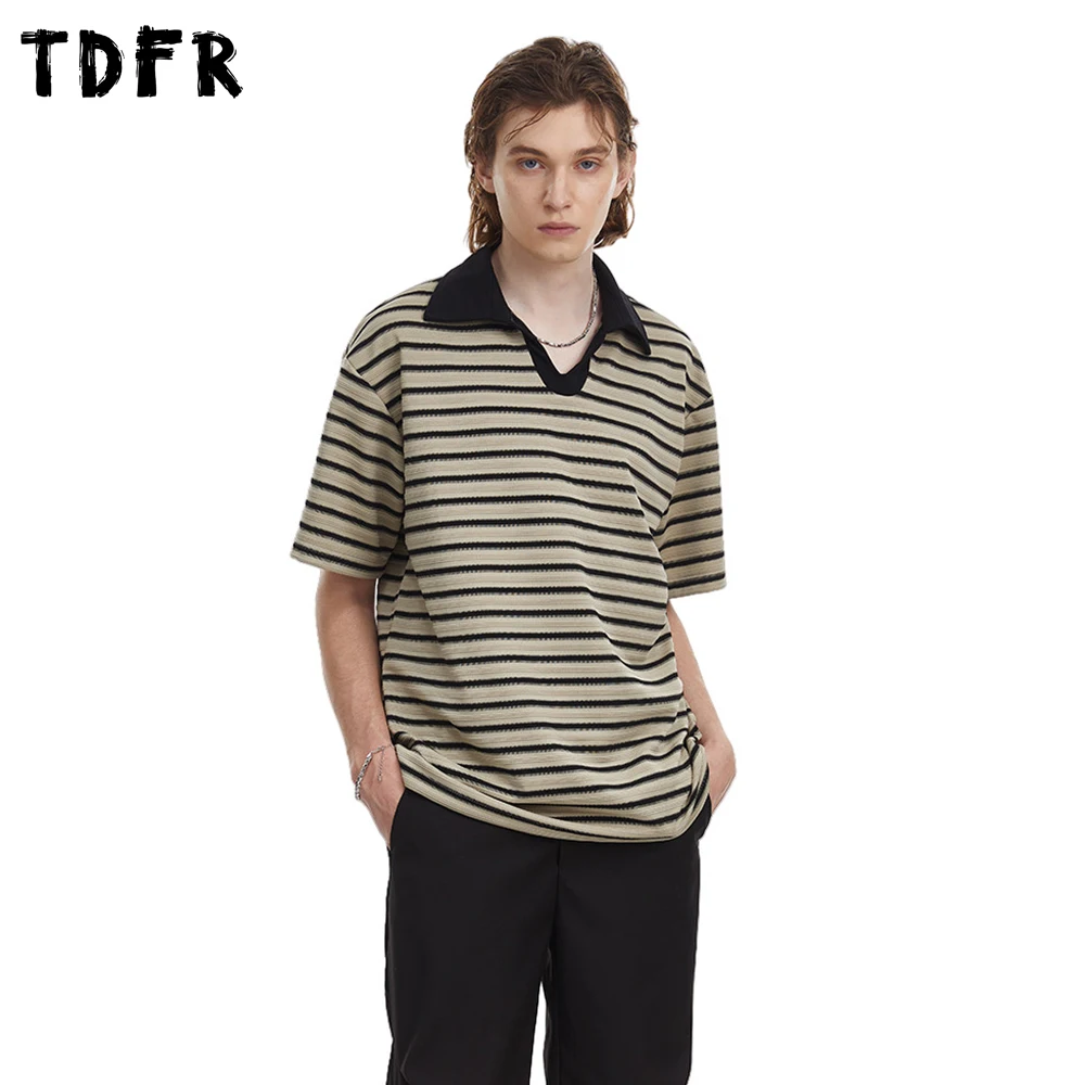 Футболка с коротким рукавом в горизонтальную полоску, мужская летняя уличная одежда в стиле ретро, свободная футболка с короткими рукавами и лацканами, мужская футболка
Футболка с коротким рукавом в горизонтальную полоску, мужская летняя уличная одежда в стиле ретро, свободная футболка с короткими рукавами и лацканами, мужская футболка