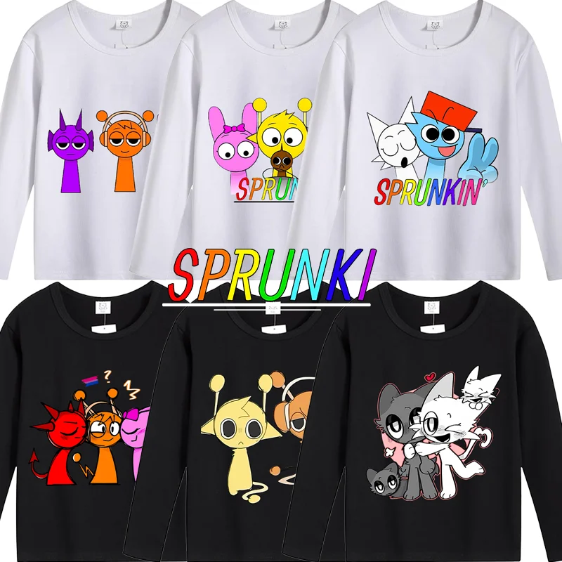 Sprunki T-shirt Spring Autumn Kids Long Sleeve Game Figure Printed Simple Basic Tops Soft Breathable White Black Child Clothes
Sprunki T-shirt Spring Autumn Kids Long Sleeve Game Figure Printed Simple Basic Tops Soft Breathable White Black Child Clothes