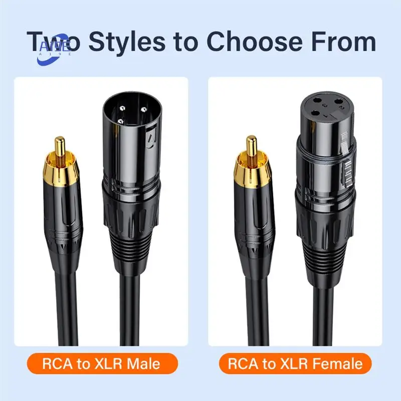 A19E-RCA Male Cable, Gold Plated Connector Cable, Coaxial Shield XLR Microphone Audio Cable Adapter 16.4Ft
A19E-RCA Male Cable, Gold Plated Connector Cable, Coaxial Shield XLR Microphone Audio Cable Adapter 16.4Ft