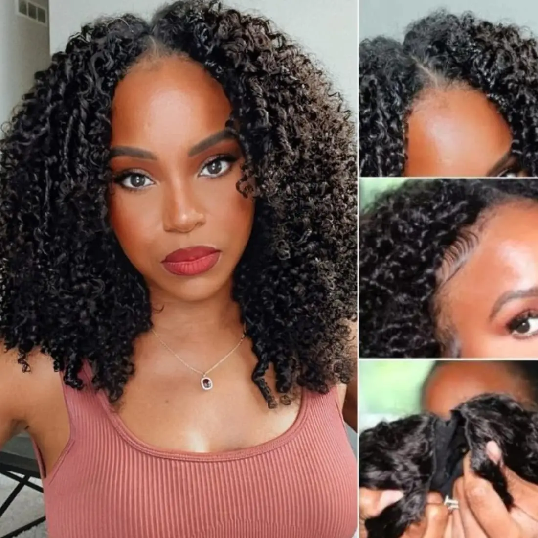 Afro Kinky Curly V Part Human Hair Wig Brazilian Deep Curly V Part Full Machine Made Wig 200% Density Natural Black Color Wigs
Afro Kinky Curly V Part Human Hair Wig Brazilian Deep Curly V Part Full Machine Made Wig 200% Density Natural Black Color Wigs