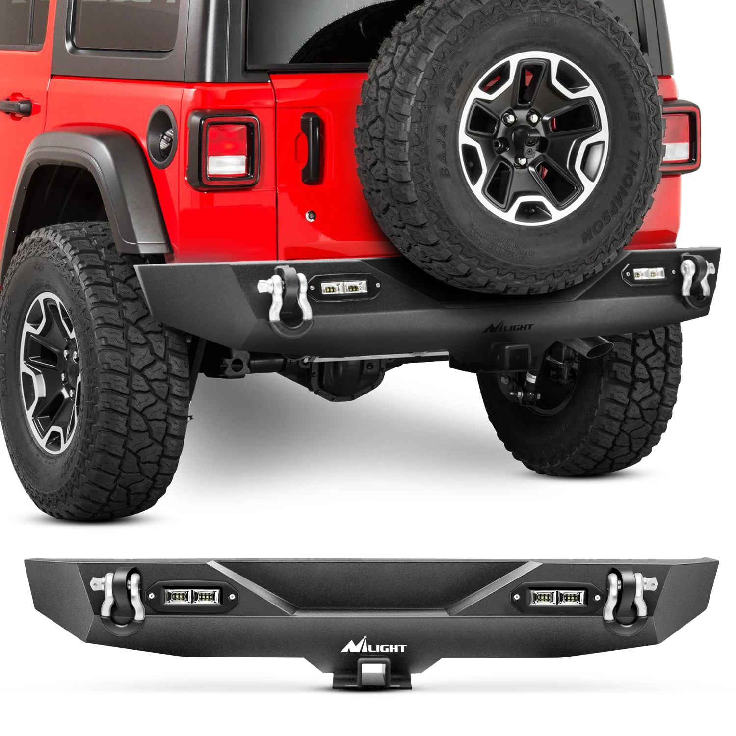Nilight Rear / Front Bumper Compatible for 2018-2024 Jeep Wrangler JL Rock Crawler Bumper with Hitch Receiver & 2X Upgraded 18W LED Lights Off Road Textured Black, Heavy Duty Steel Rear Bumper Replacement for Jeep Wrangler JL Off Road Accessories
Nilight Rear / Front Bumper Compatible for 2018-2024 Jeep Wrangler JL Rock Crawler Bumper with Hitch Receiver & 2X Upgraded 18W LED Lights Off Road Textured Black, Heavy Duty Steel Rear Bumper Replacement for Jeep Wrangler JL Off Road Accessories