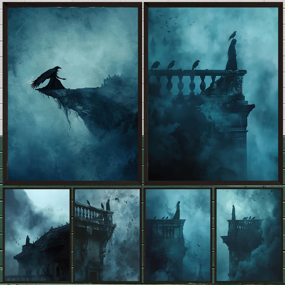 Black Crow Witch In The Castle, Abstract Wall Art Canvas Painting, Dark Gothic Aesthetics Art Poster Print, Home Decor Unframed
Black Crow Witch In The Castle, Abstract Wall Art Canvas Painting, Dark Gothic Aesthetics Art Poster Print, Home Decor Unframed