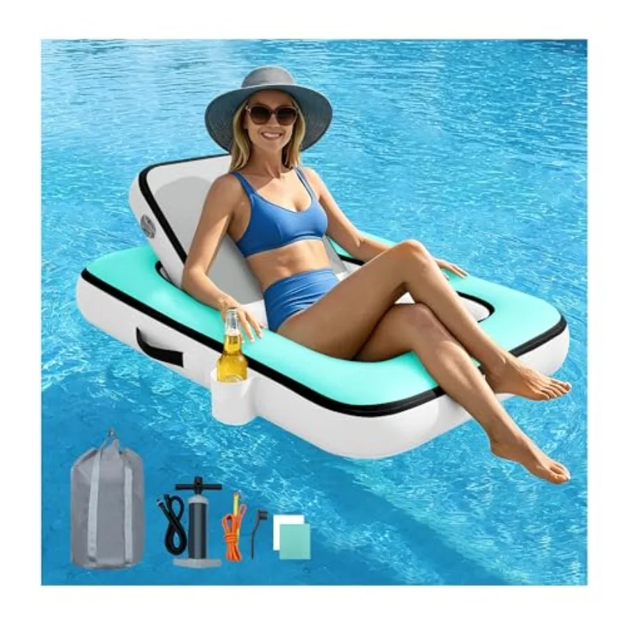 Floating Chairs with Backrest for Adult Pool Lake Beach River Use; Heavy Duty PVC Material; Blue; Includes Cup Holder Portable
Floating Chairs with Backrest for Adult Pool Lake Beach River Use; Heavy Duty PVC Material; Blue; Includes Cup Holder Portable