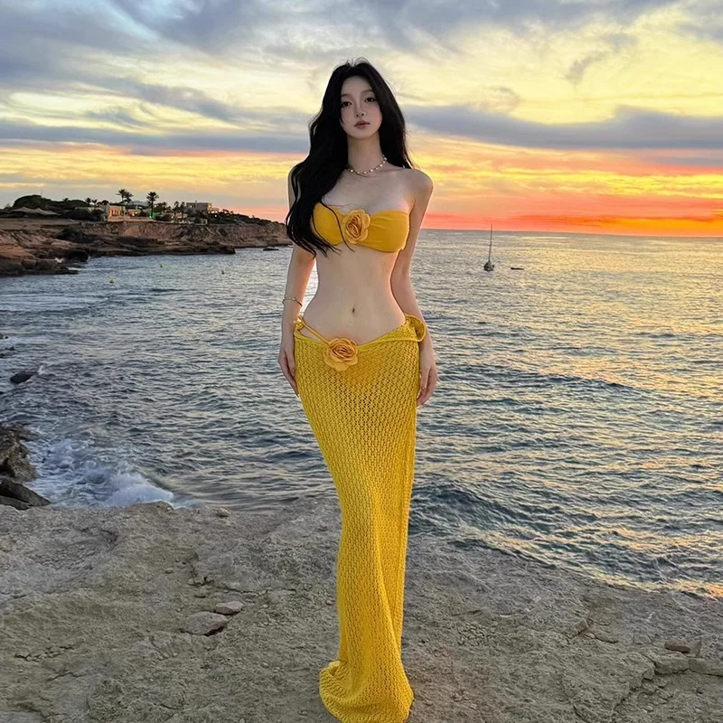 Красивый желтый женский раздельный купальник-бикини из нейлона, сексуальный, для отдыха на острове, с длинными рукавами
Красивый желтый женский раздельный купальник-бикини из нейлона, сексуальный, для отдыха на острове, с длинными рукавами