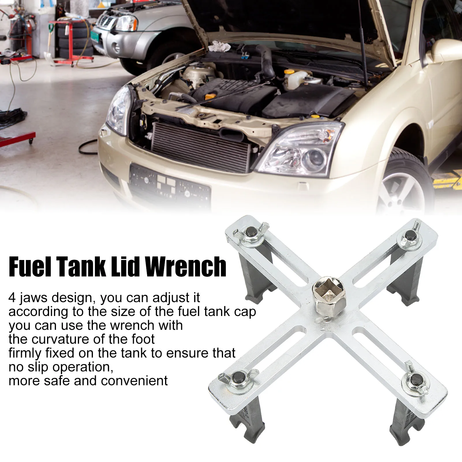 Fuel Tank Lid Wrench 4 Jaws Chrome Tangsten Steel Fuel Pump Cover Spanner Removal Tool
Fuel Tank Lid Wrench 4 Jaws Chrome Tangsten Steel Fuel Pump Cover Spanner Removal Tool