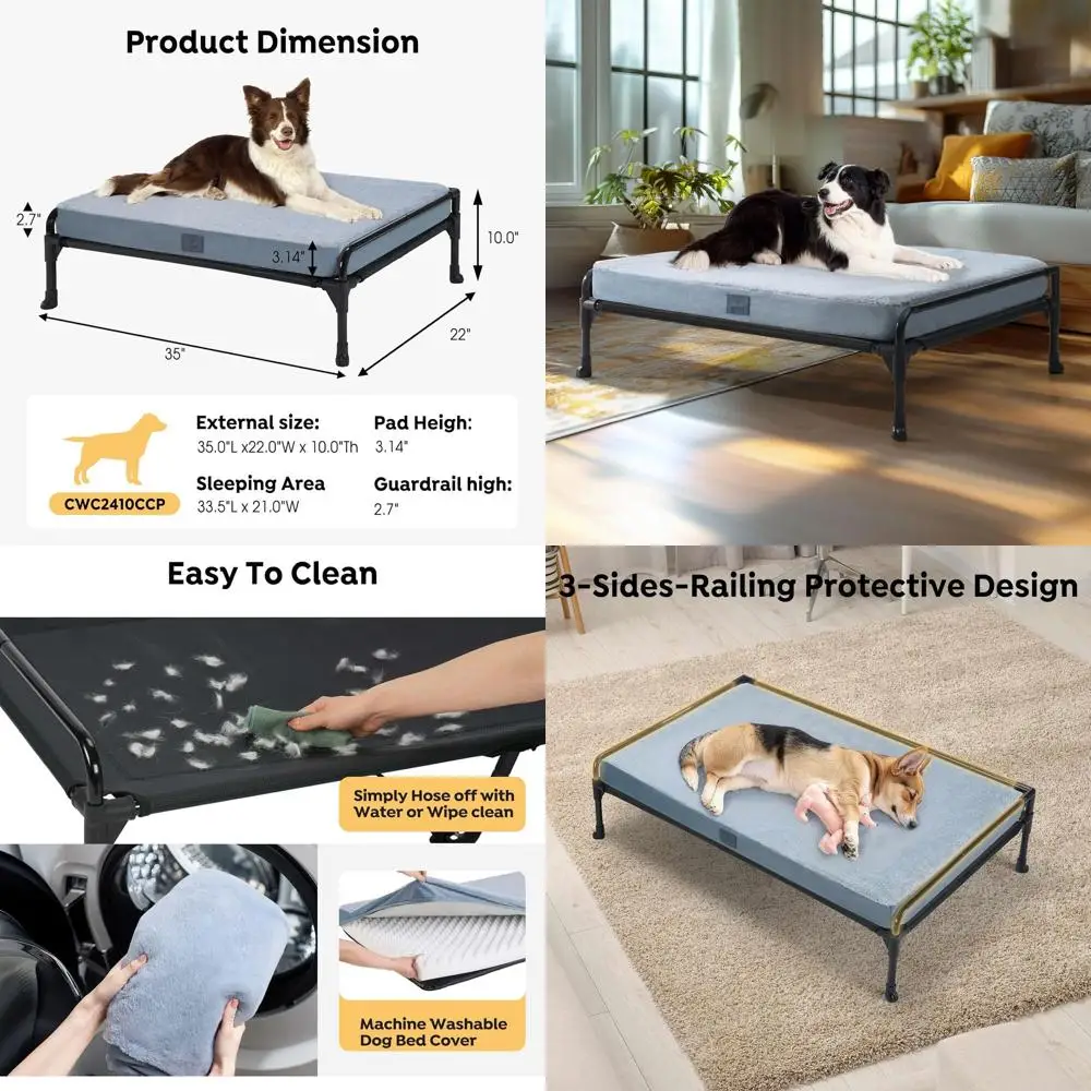 Большая охлаждающая кроватка для домашних животных со съемным ковриком и трехсторонним ограждением — 35 x 22 черного цвета
Большая охлаждающая кроватка для домашних животных со съемным ковриком и трехсторонним ограждением — 35 x 22 черного цвета