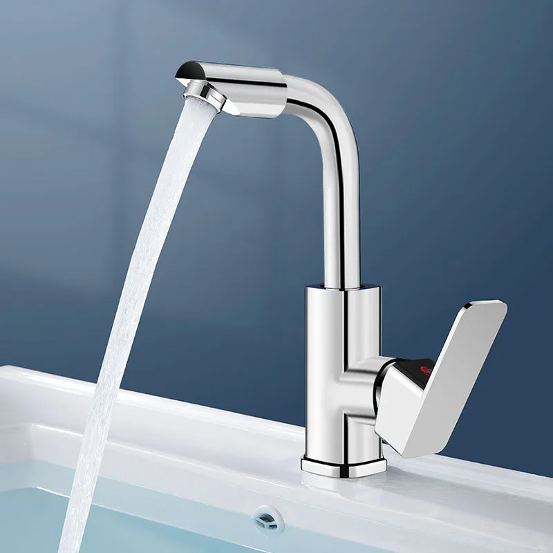 360° Rotating Basin Faucet, Copper Alloy Cold/Hot Water Tap with Aerator, Ceramic Cartridge, Silver
360° Rotating Basin Faucet, Copper Alloy Cold/Hot Water Tap with Aerator, Ceramic Cartridge, Silver