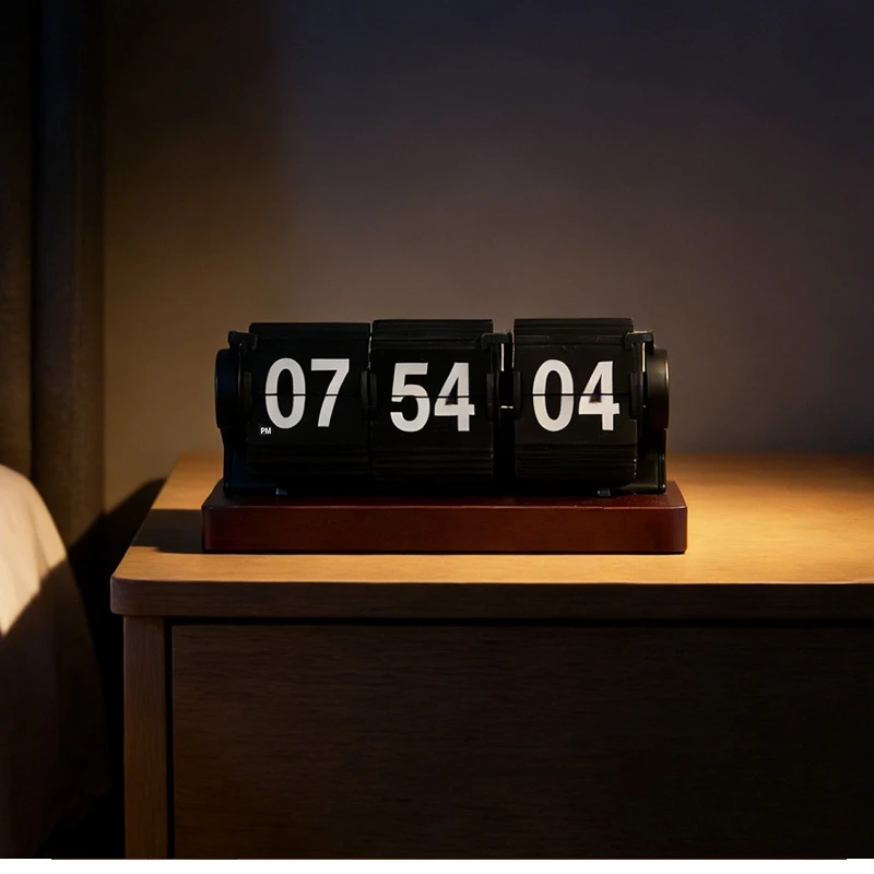 Vintage Wooden Desk Clock 3-Page Flip Timer with Seconds Minimalist Flipover Alarm Home Office Decor Unique Gift
Vintage Wooden Desk Clock 3-Page Flip Timer with Seconds Minimalist Flipover Alarm Home Office Decor Unique Gift
