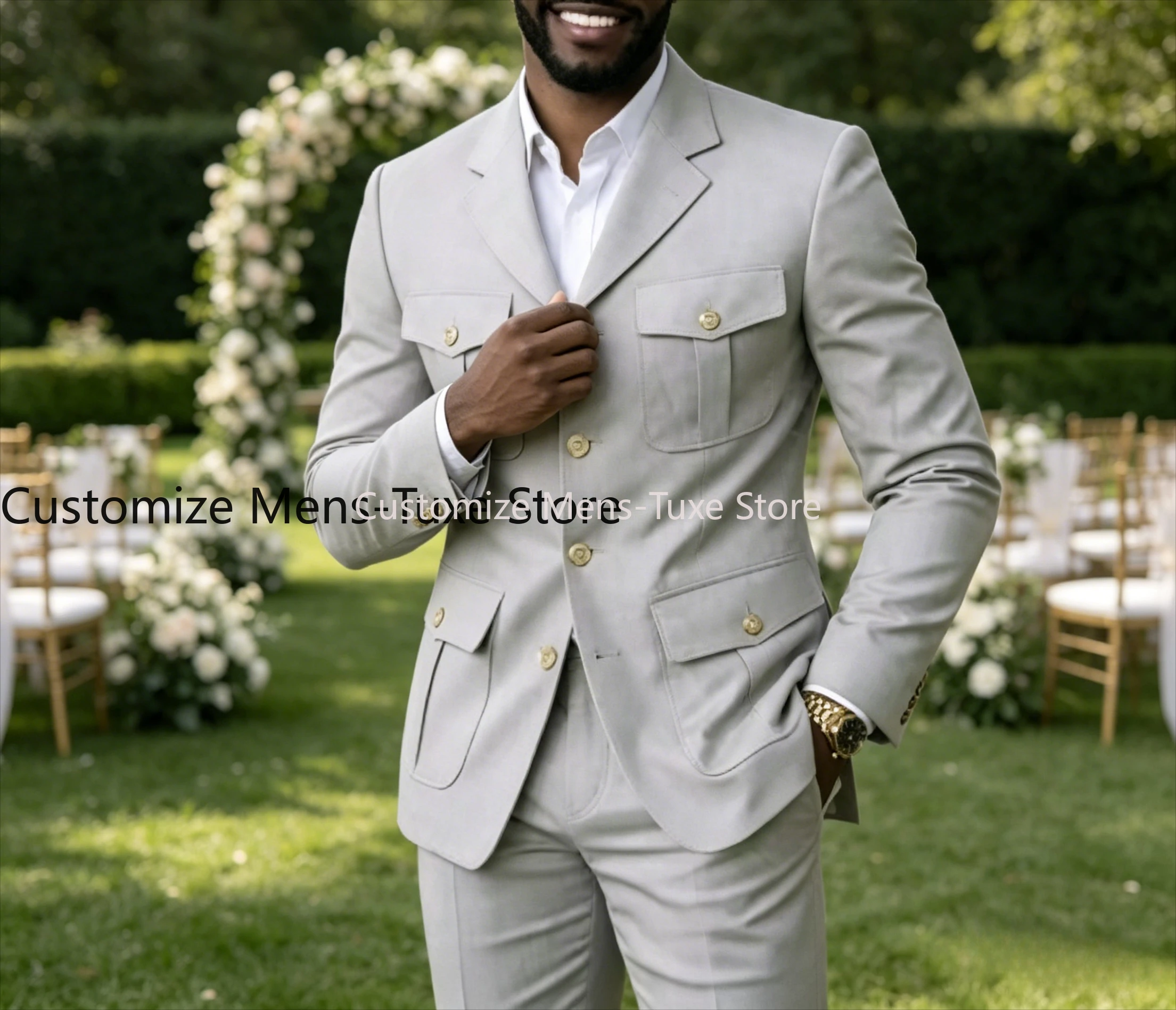 Safari Men's Suits Formal Daily Blazer Customzied 2 Piece Jacket Pants Full Sets Luxury Evening Party Clothing Costume
Safari Men's Suits Formal Daily Blazer Customzied 2 Piece Jacket Pants Full Sets Luxury Evening Party Clothing Costume