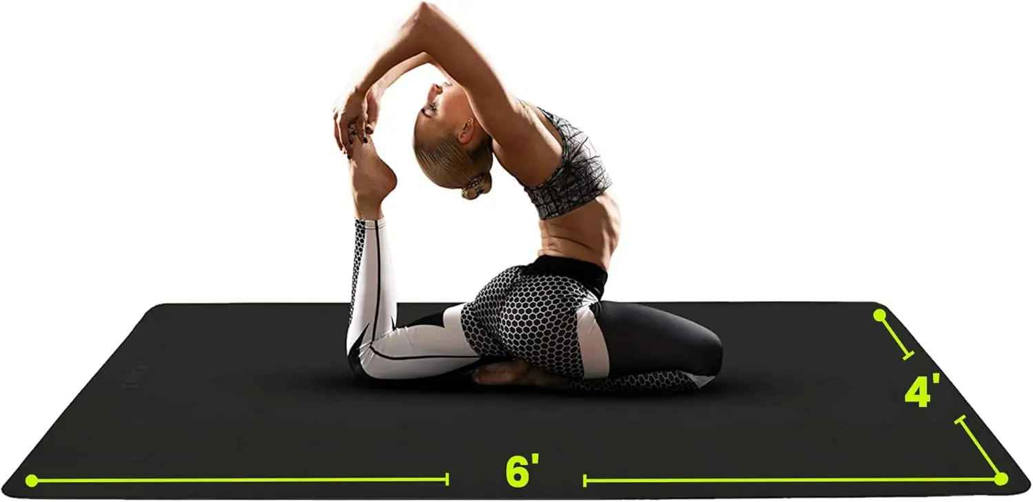 Large 6'x4' Yoga Mat in Black, Made of High - quality Material, Ideal for Home Workout, Pilates, and Stretching, with 1/4\
Large 6'x4' Yoga Mat in Black, Made of High - quality Material, Ideal for Home Workout, Pilates, and Stretching, with 1/4\