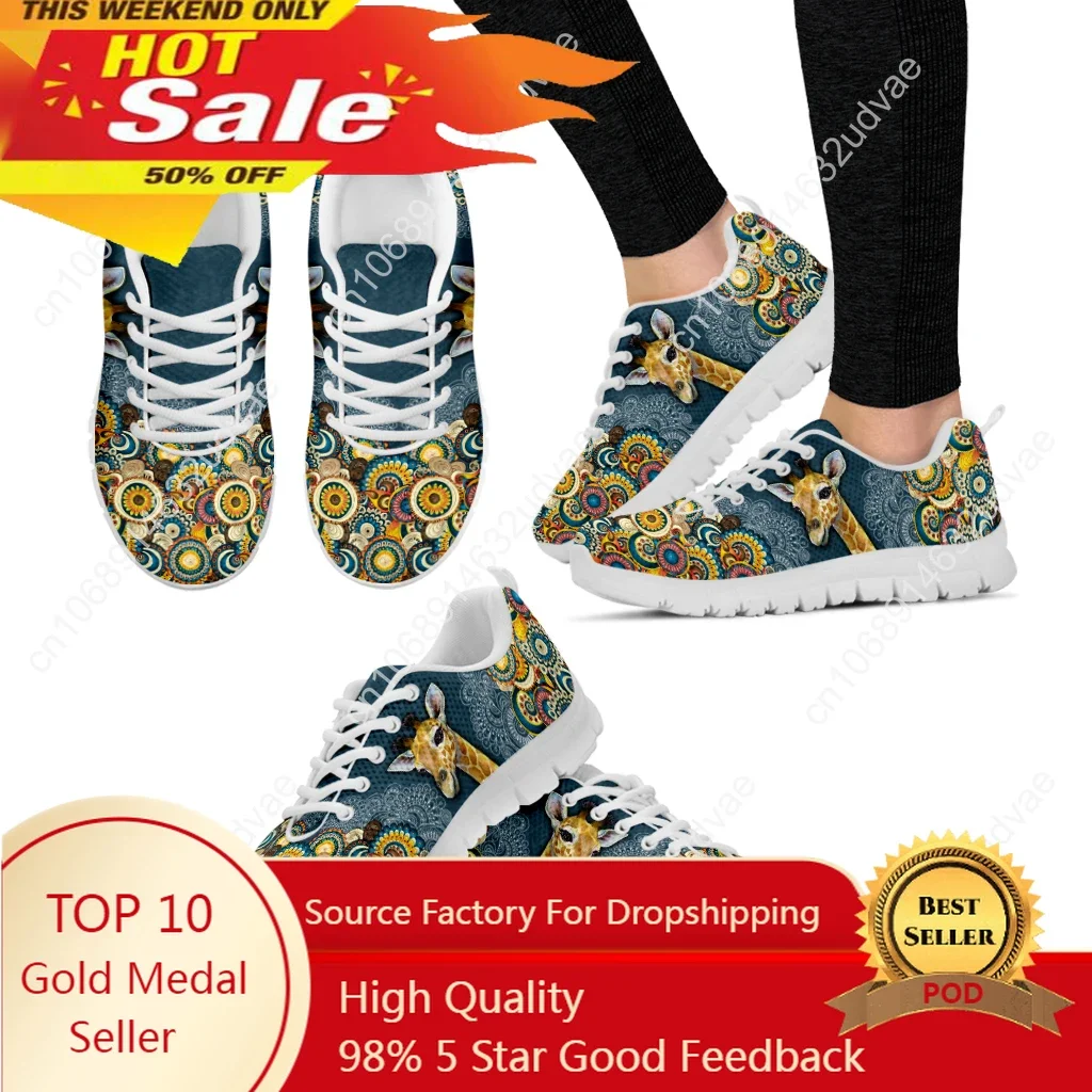 Bohemian Style Lace-up Shoes Cartoon Giraffe Print White Platform Sneakers Comfortable And Breathable Summer Shoes
Bohemian Style Lace-up Shoes Cartoon Giraffe Print White Platform Sneakers Comfortable And Breathable Summer Shoes
