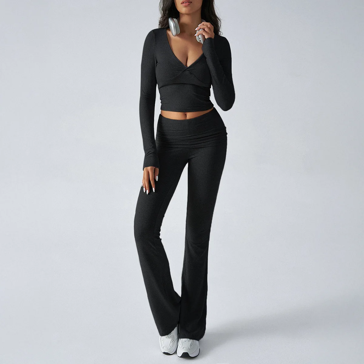 Slim Fit Knit Long Sweater Pants Two Piece Set Faionable Workwear for Young Women Long Sve Pantsuit Spring Collection
Slim Fit Knit Long Sweater Pants Two Piece Set Faionable Workwear for Young Women Long Sve Pantsuit Spring Collection