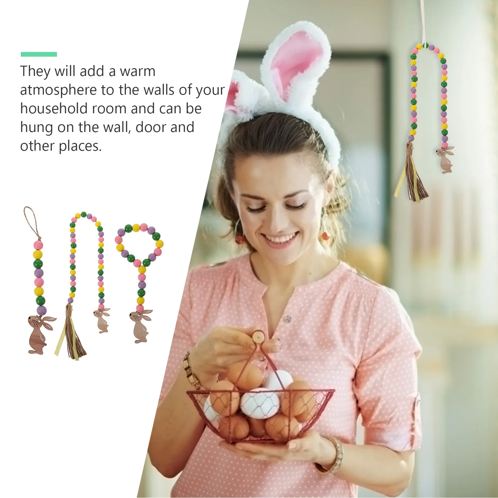 3 Pcs Hanging Rabbit Bead Decor Wall Wooden Home Adornment Pendant Colorful Ornaments
3 Pcs Hanging Rabbit Bead Decor Wall Wooden Home Adornment Pendant Colorful Ornaments
