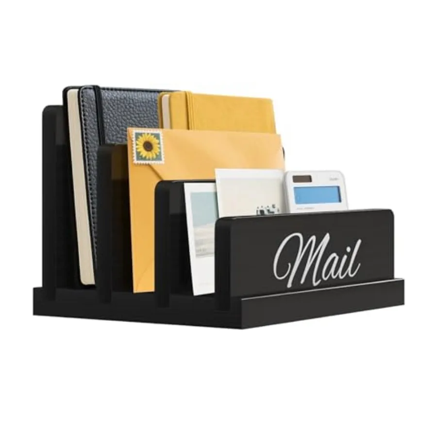 Mail Organizer for Desk, Wooden Mail Holder with Divider, 3-Slot Letter Sorter File Holder, Vertical Bill Organizer for Desktop
Mail Organizer for Desk, Wooden Mail Holder with Divider, 3-Slot Letter Sorter File Holder, Vertical Bill Organizer for Desktop