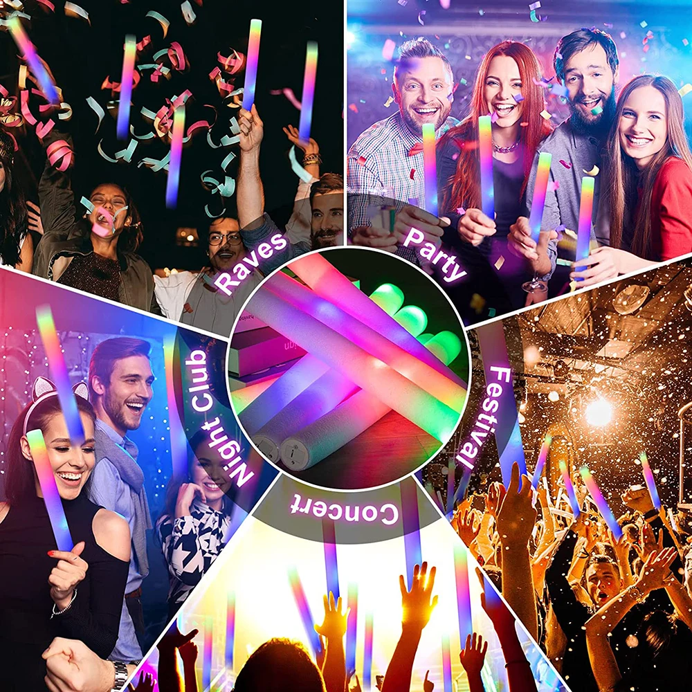 5/12/15/20Pcs/Lot Glow Sticks Bulk Colorful LED Foam Stick Glow Sticks Cheer Tube RGB LED Glow in the Dark Light for Xmas Party
5/12/15/20Pcs/Lot Glow Sticks Bulk Colorful LED Foam Stick Glow Sticks Cheer Tube RGB LED Glow in the Dark Light for Xmas Party