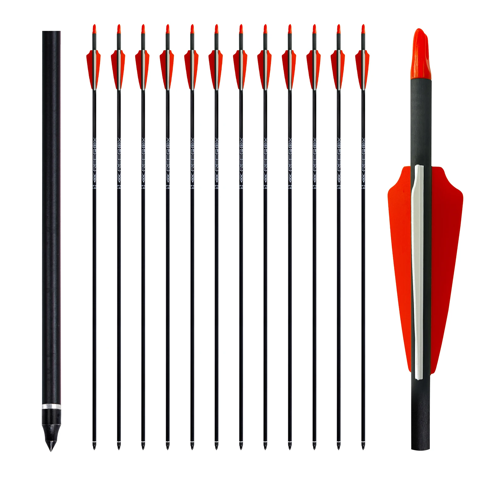 ID6.2mm 31inch SP250-600 Pure Carbon Hungting Targeting Arrows Archery Accessories with Replace Arrowhead 
ID6.2mm 31inch SP250-600 Pure Carbon Hungting Targeting Arrows Archery Accessories with Replace Arrowhead