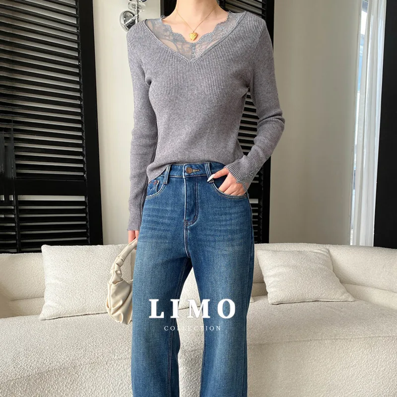 LIMO 2025 уютный вязаный топ в рубчик, женская водолазка с кружевной отделкой, терморубашка, элегантный базовый слой, осенне-зимняя шикарная повседневная одежда
LIMO 2025 уютный вязаный топ в рубчик, женская водолазка с кружевной отделкой, терморубашка, элегантный базовый слой, осенне-зимняя шикарная повседневная одежда
