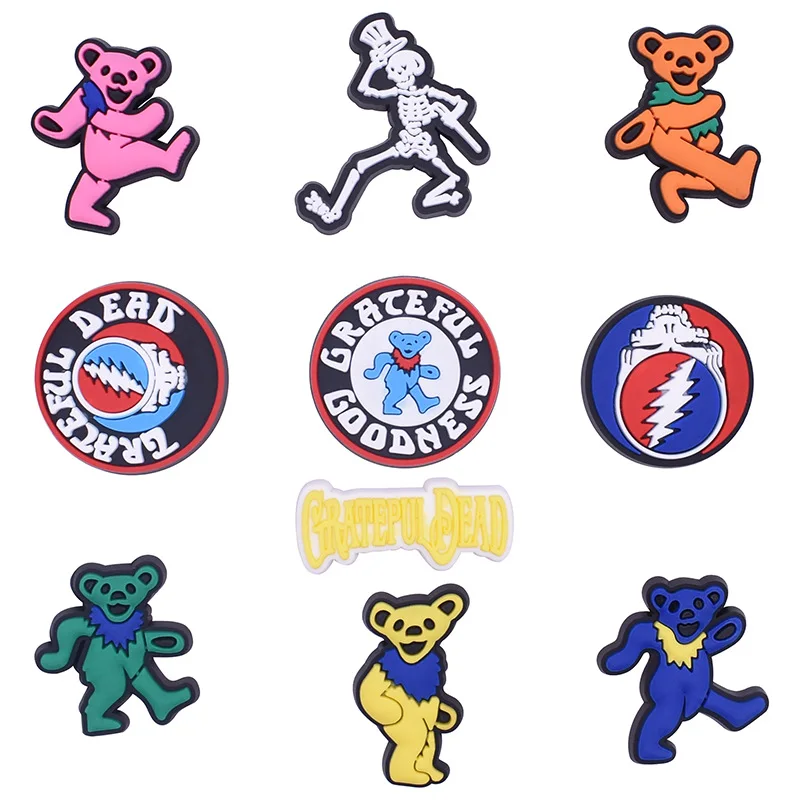 10pcs Grateful Dead Cartoon Silicone Charms Ornament Wristbands PVC Garden Shoe Decoration Adult Kids Dropshipping Party Gifts
10pcs Grateful Dead Cartoon Silicone Charms Ornament Wristbands PVC Garden Shoe Decoration Adult Kids Dropshipping Party Gifts