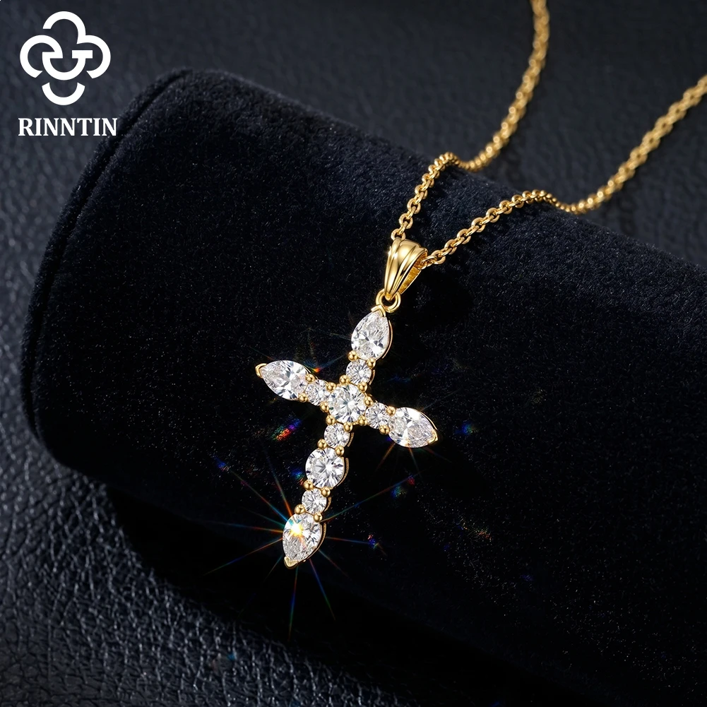 Rinntin Real Moissanite Diamond Cross Pendant 925 Sterling Silver Necklace Party Choker Chain Fine Jewelry Accessories MON16
Rinntin Real Moissanite Diamond Cross Pendant 925 Sterling Silver Necklace Party Choker Chain Fine Jewelry Accessories MON16