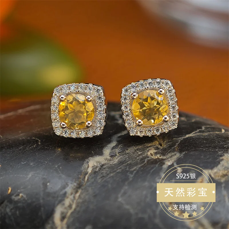 Authentic Real Original 925 Sterling Silver Stud Earrings for Women Gift Natural Citrine Earrings for Lady Anniversary Girl
Authentic Real Original 925 Sterling Silver Stud Earrings for Women Gift Natural Citrine Earrings for Lady Anniversary Girl