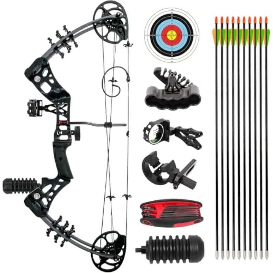Youth Compound Bow and Arrow Kit 15-45 Lbs Draw Weight 18-29 Draw Length Right Handed Bow for Beginner 320 Fps Hunting Target B
Youth Compound Bow and Arrow Kit 15-45 Lbs Draw Weight 18-29 Draw Length Right Handed Bow for Beginner 320 Fps Hunting Target B