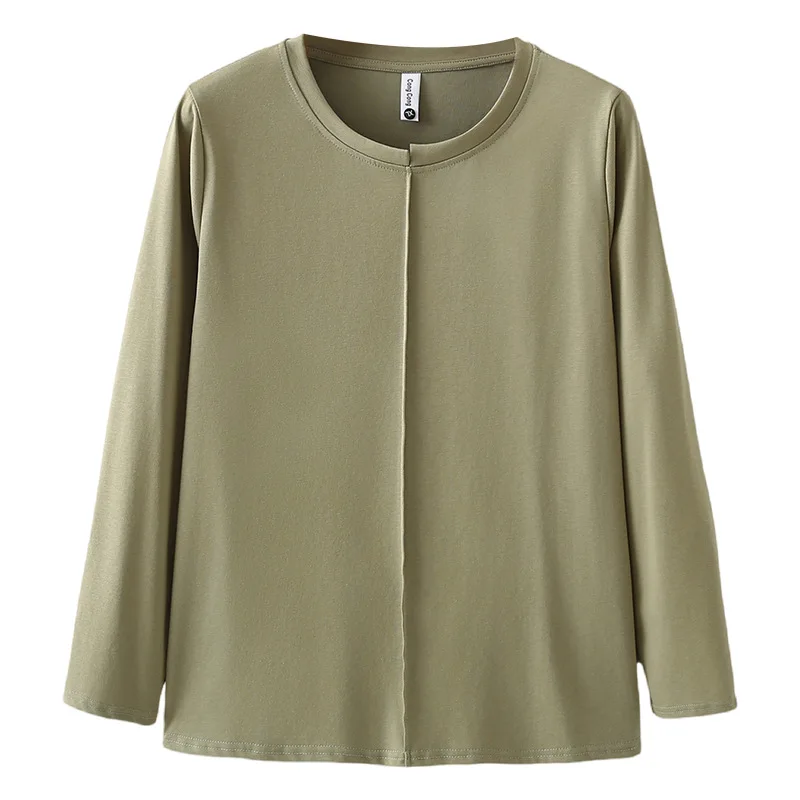 Модная женская футболка больших размеров, осенний новый простой однотонный топ с длинными рукавами 2553
Модная женская футболка больших размеров, осенний новый простой однотонный топ с длинными рукавами 2553