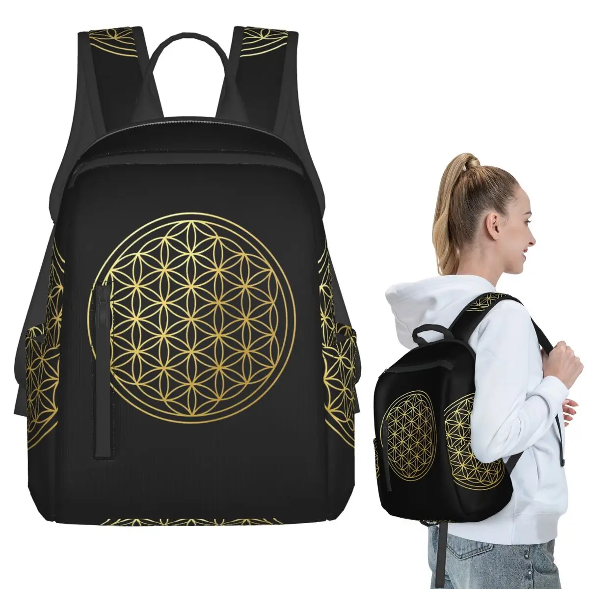 The Flower Of Life Gold Mandala Backpack Student BookBag Kids School Bag Computer Shoulder Bags Boys Girls
The Flower Of Life Gold Mandala Backpack Student BookBag Kids School Bag Computer Shoulder Bags Boys Girls
