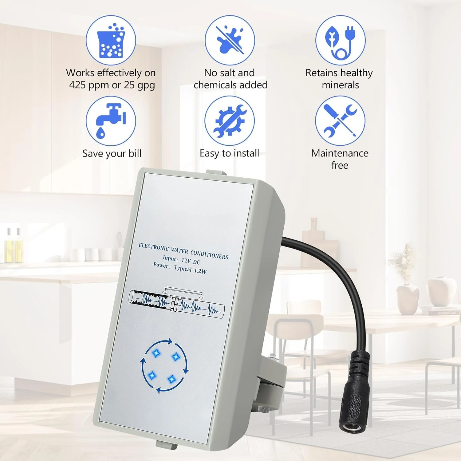 Electronic Water Descaler, Zuomeng Whole House Descaler with High Efficiency in Dissolving Scale for 1000-3000 sq ft Homes,New
Electronic Water Descaler, Zuomeng Whole House Descaler with High Efficiency in Dissolving Scale for 1000-3000 sq ft Homes,New