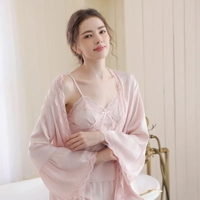 Long Sleeve Pajamas Suit Women Satin Nightwear Sleep Set Spring Autumn New Sleepwear Lingerie Casual Pyjamas Home Clothing
Long Sleeve Pajamas Suit Women Satin Nightwear Sleep Set Spring Autumn New Sleepwear Lingerie Casual Pyjamas Home Clothing