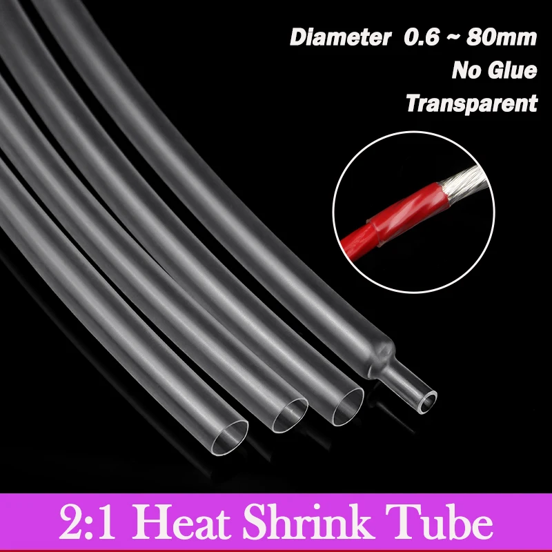 0.6mm ~ 80mm 2:1 Heat Shrink Tube Transparent DIY Connector Repair Electrical Insulation Protecctor Clear Heatshrink Sleeving
0.6mm ~ 80mm 2:1 Heat Shrink Tube Transparent DIY Connector Repair Electrical Insulation Protecctor Clear Heatshrink Sleeving
