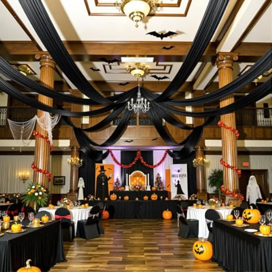 8 Panels 5ftx30ft Black Ceiling Drapes for Halloween Parties 30 FT Extra Long Thick Polyester Wrinkle-Free Drapery Tent Decor D
8 Panels 5ftx30ft Black Ceiling Drapes for Halloween Parties 30 FT Extra Long Thick Polyester Wrinkle-Free Drapery Tent Decor D