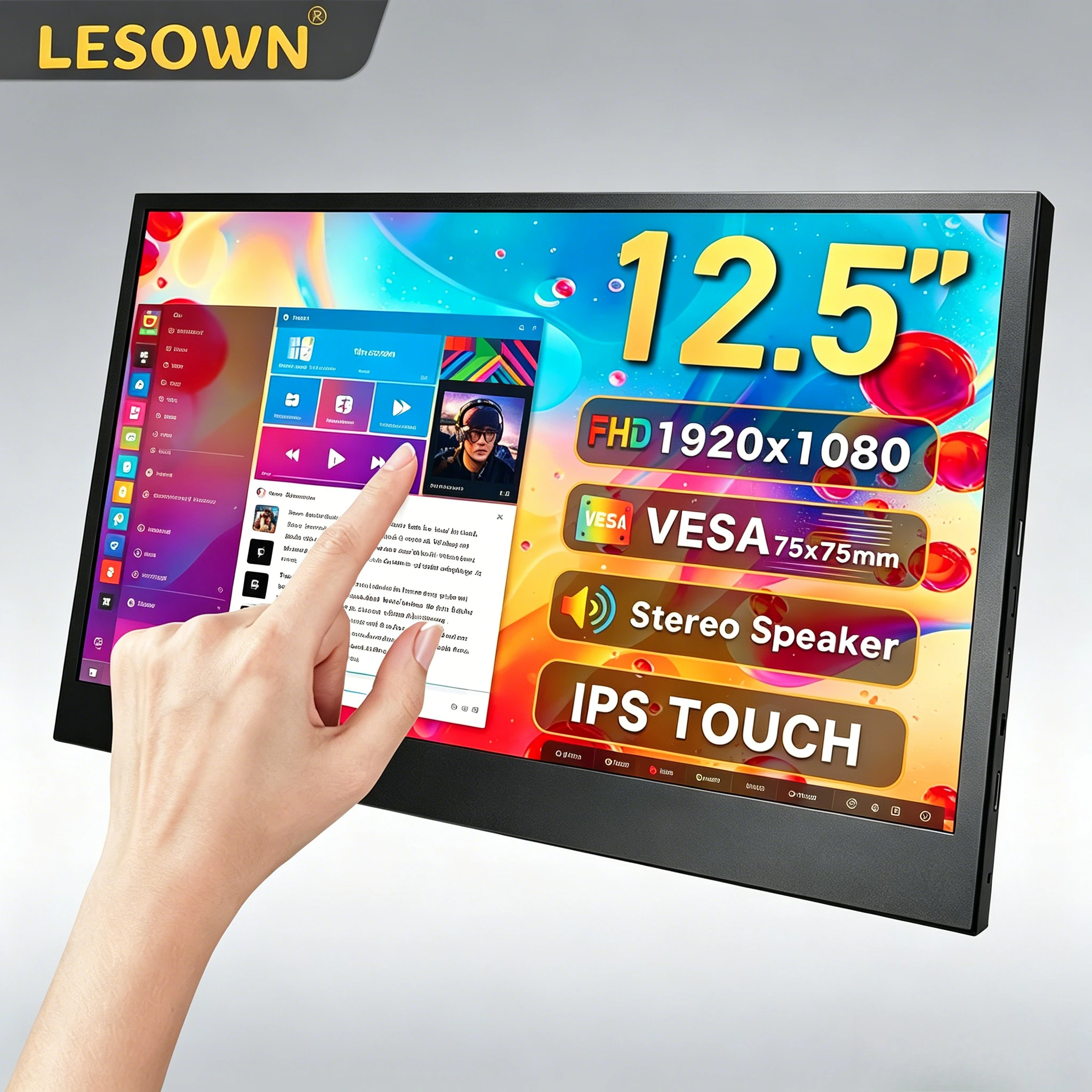LESOWN 12.5 Inch Desktop Internal Sensor Display 60Hz FHD Touchscreen Panel Type-C miniHDTV for Windows Modded Computer
LESOWN 12.5 Inch Desktop Internal Sensor Display 60Hz FHD Touchscreen Panel Type-C miniHDTV for Windows Modded Computer