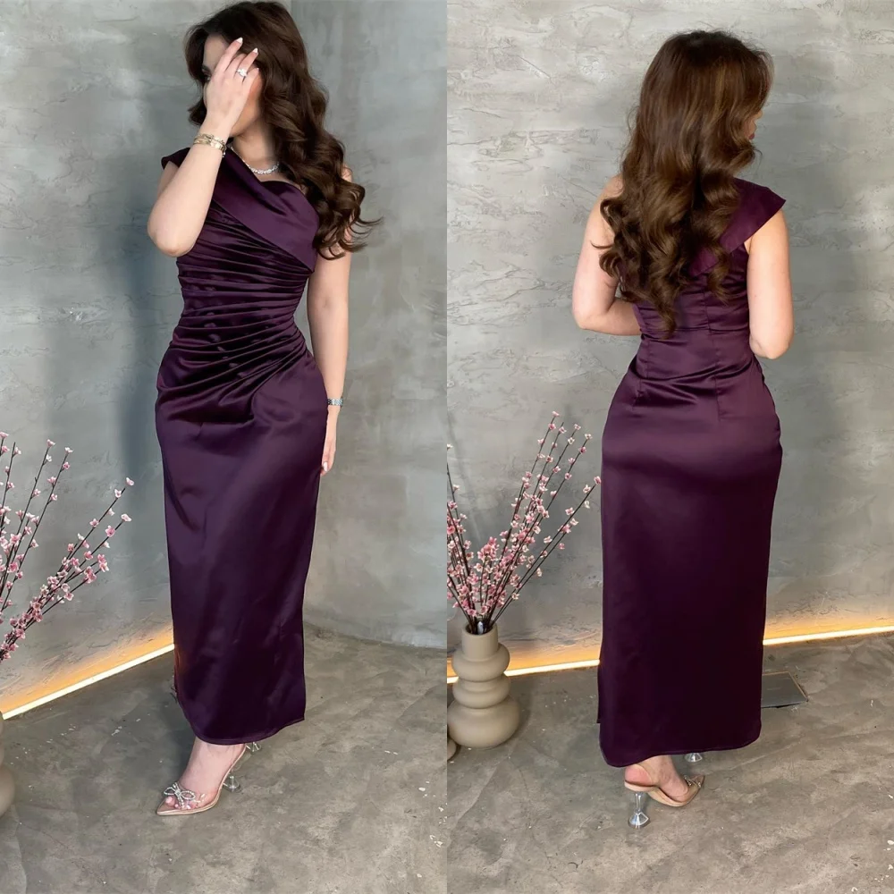 Customized Formal Purple Satin Evening Dress Classic One Shoulder Sleeveless Zipper Back Mermaid Tiered Bespoke Occasion Gowns
Customized Formal Purple Satin Evening Dress Classic One Shoulder Sleeveless Zipper Back Mermaid Tiered Bespoke Occasion Gowns