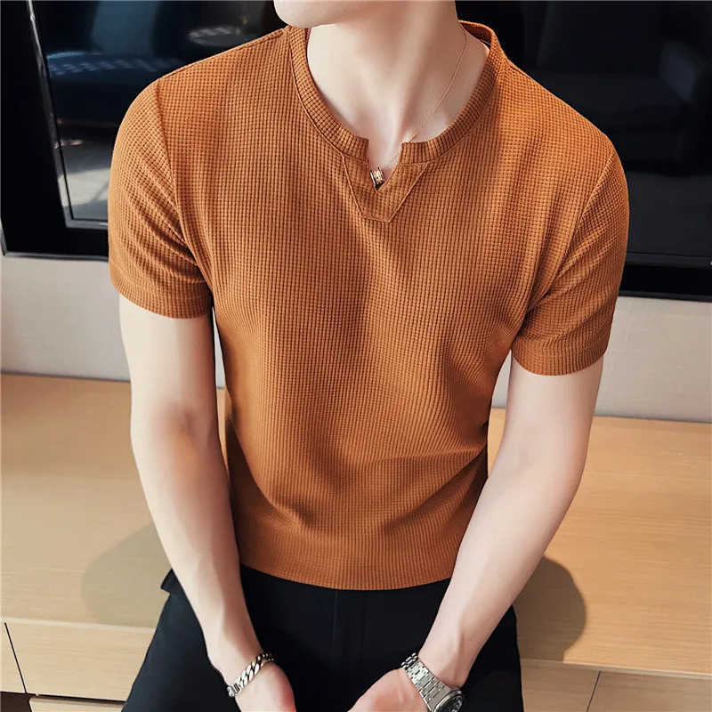 2023 Summer New Breathable Ice Silk Short Sleeve Tee Shirt Homme Fashion Round Collar Slim Fit Casual T Shirts Men Clothing Sale
2023 Summer New Breathable Ice Silk Short Sleeve Tee Shirt Homme Fashion Round Collar Slim Fit Casual T Shirts Men Clothing Sale