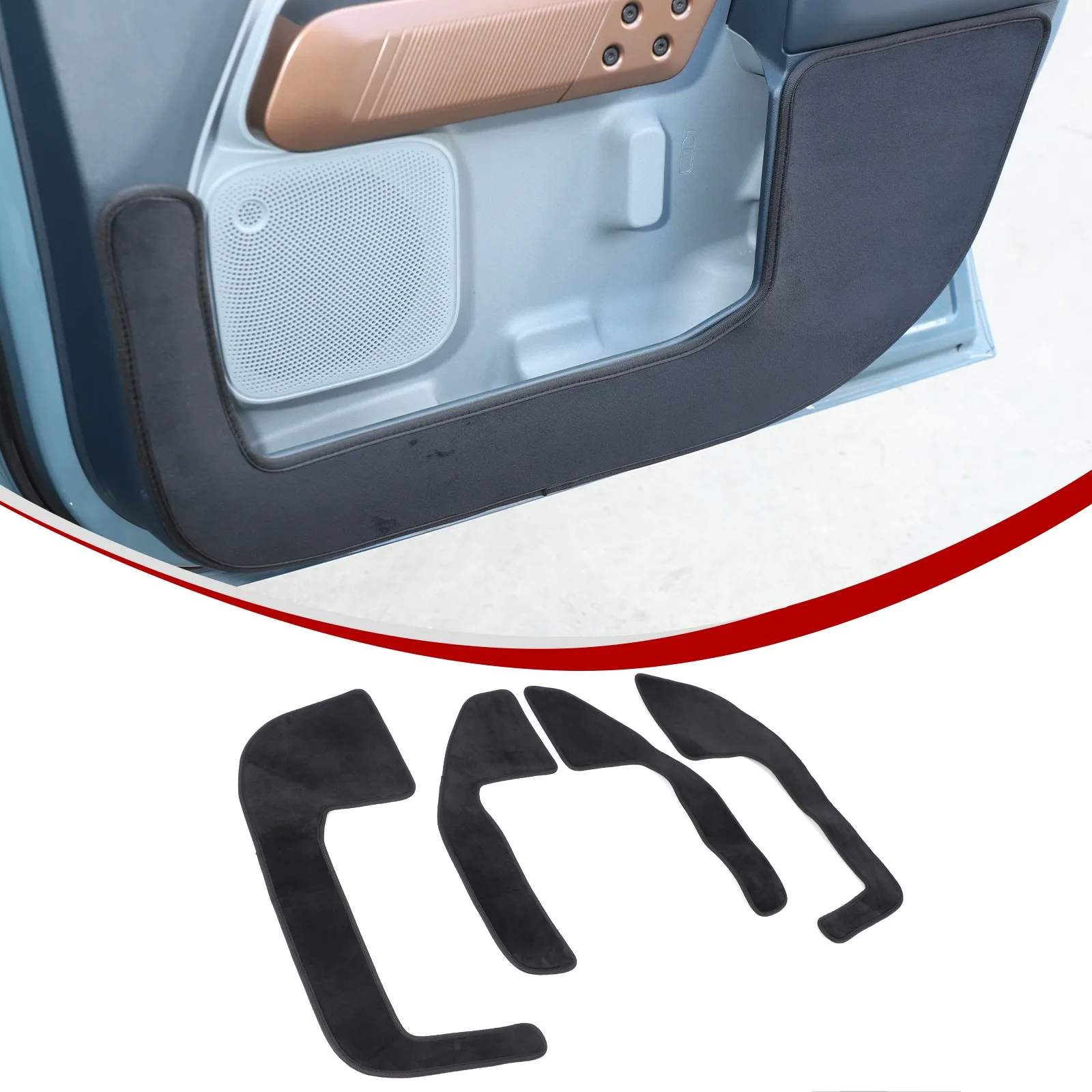 4PCS Black Suede Car Door Anti Kick Dirty Pad Protection Cover Accessories For Ford Maverick Lariat 2022-2025
4PCS Black Suede Car Door Anti Kick Dirty Pad Protection Cover Accessories For Ford Maverick Lariat 2022-2025