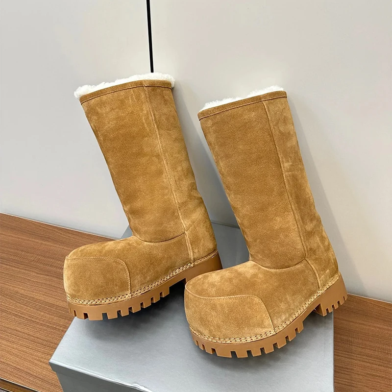 Stylish Thick Sole Mid-calf Boots Women Casual Round Toe Height Increasing Winter Boots Comfy Platform Boots Party Winter Shoes
Stylish Thick Sole Mid-calf Boots Women Casual Round Toe Height Increasing Winter Boots Comfy Platform Boots Party Winter Shoes